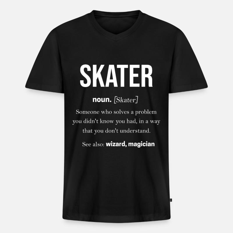 skateboard - Men's Premium Organic T-shirt with V-neck - black