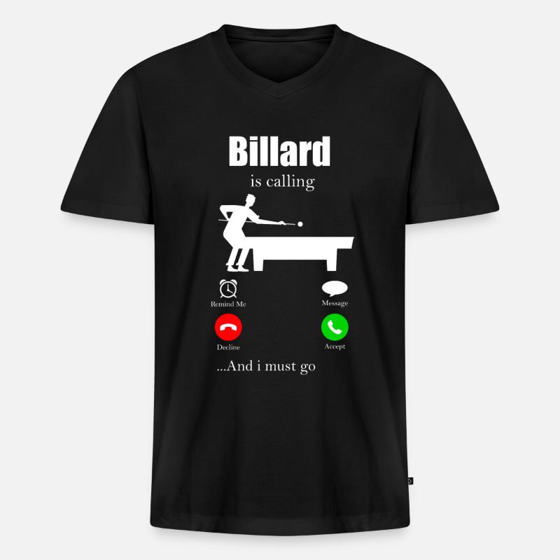 Billard - Männer Premium Bio T-Shirt mit V-Ausschnitt - Schwarz