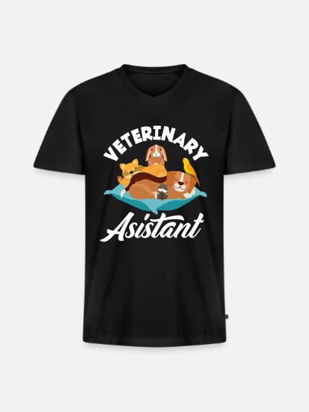 Animals Medicine Gift - Men's Premium Organic T-shirt with V-neck - black