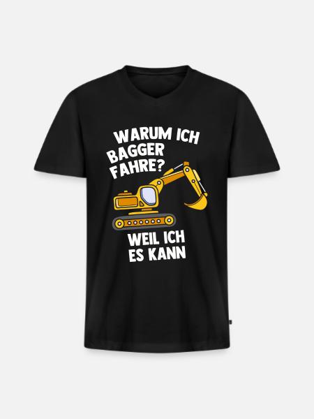 Bagger - Männer Premium Bio T-Shirt mit V-Ausschnitt - Schwarz