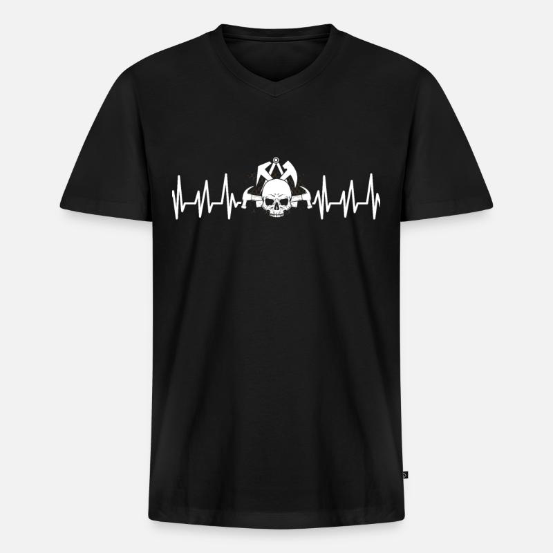 Dachdecker - Männer Premium Bio T-Shirt mit V-Ausschnitt - Schwarz