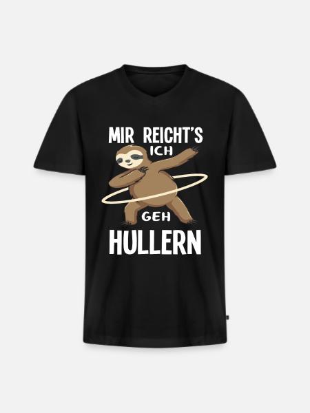 Hullern Faultier - Männer Premium Bio T-Shirt mit V-Ausschnitt - Schwarz