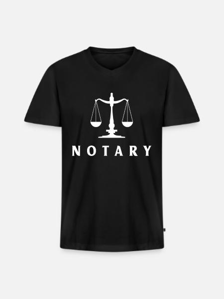 Notary - Men's Premium Organic T-shirt with V-neck - black
