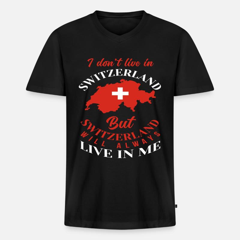 Schweiz Schweizer Herkunft - Männer Premium Bio T-Shirt mit V-Ausschnitt - Schwarz