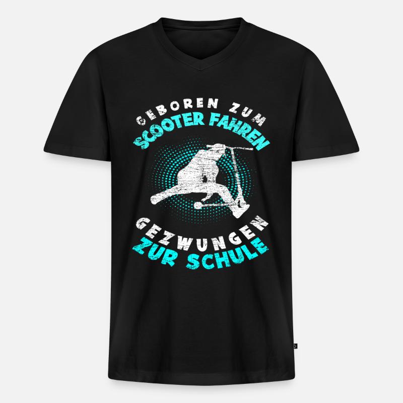 Stunt Scooter Schule - Männer Premium Bio T-Shirt mit V-Ausschnitt - Schwarz