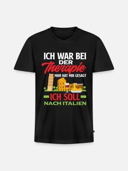 Italien Urlaub Italia Italiener - Männer Premium Bio T-Shirt mit V-Ausschnitt - Schwarz