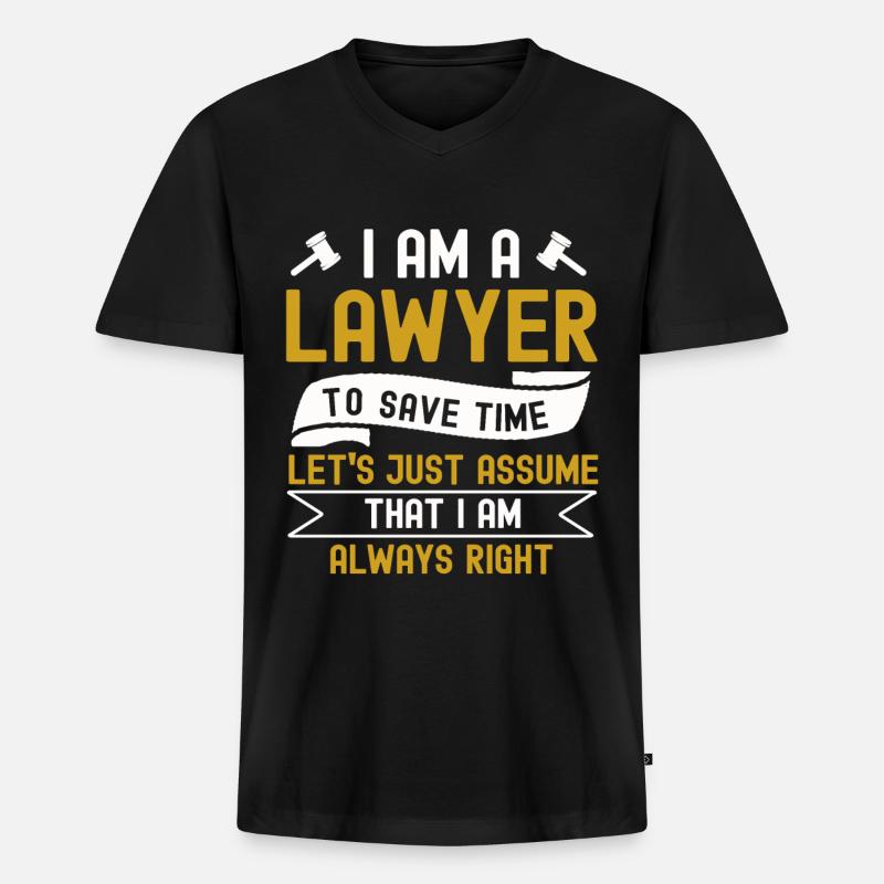 Anwalt - Männer Premium Bio T-Shirt mit V-Ausschnitt - Schwarz