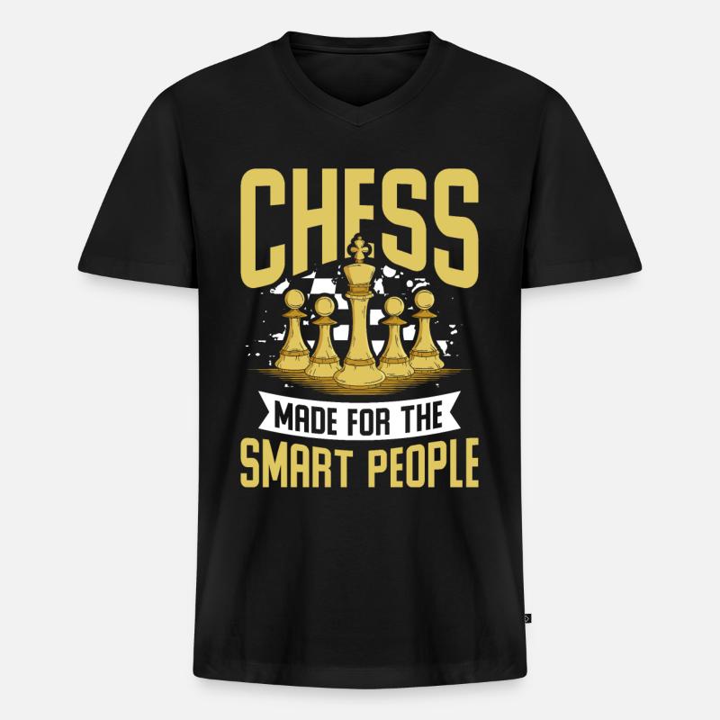 Schach - Männer Premium Bio T-Shirt mit V-Ausschnitt - Schwarz