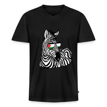 Palästina Palestine Filistin Palästinensisch - Männer Premium Bio T-Shirt mit V-Ausschnitt - Schwarz - Vorne - Nico (187cm)
