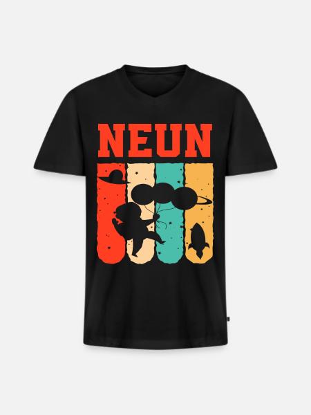 Astronaut 9th Birthday Space Boy Gift - Men's Premium Organic T-shirt with V-neck - black