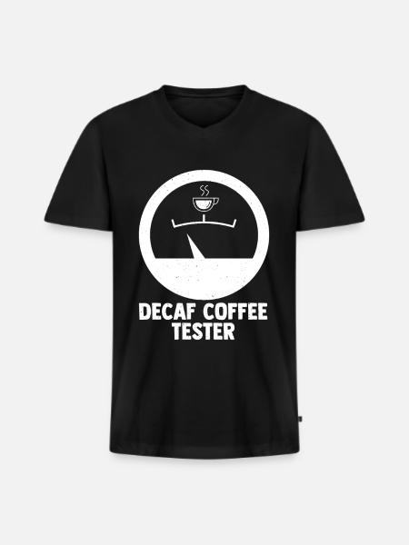 Decaf Coffee - Decaffeinated - Men's Premium Organic T-shirt with V-neck - black