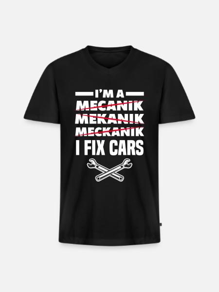 Car mechanic saying - Men's Premium Organic T-shirt with V-neck - black