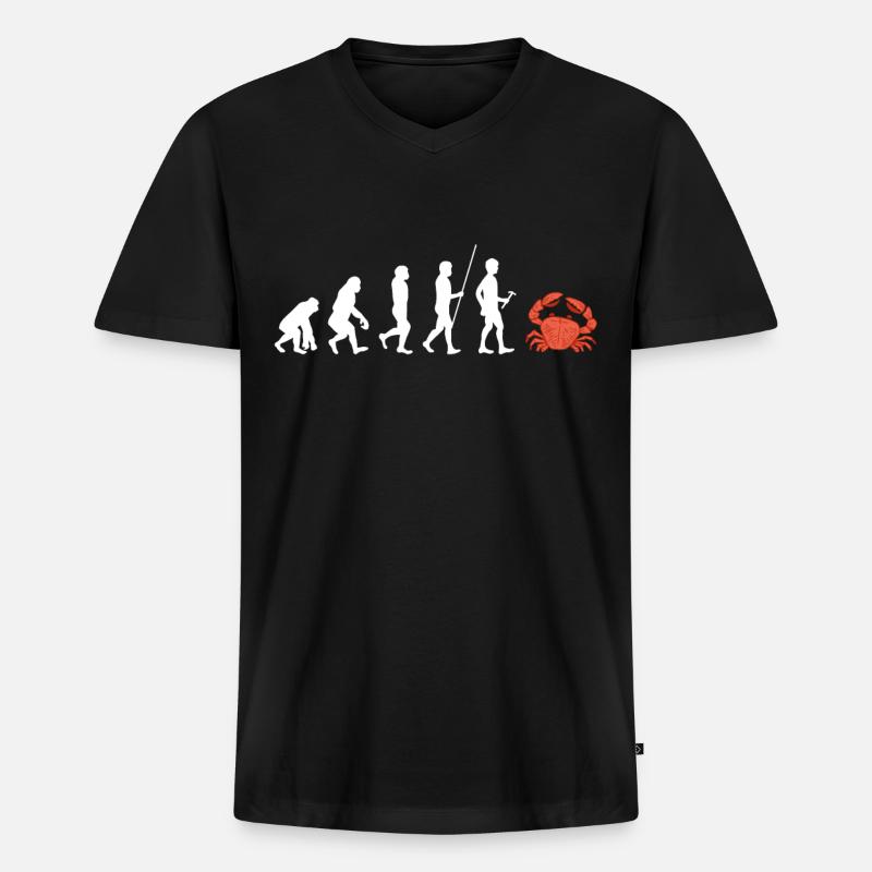 Krebs - Männer Premium Bio T-Shirt mit V-Ausschnitt - Schwarz