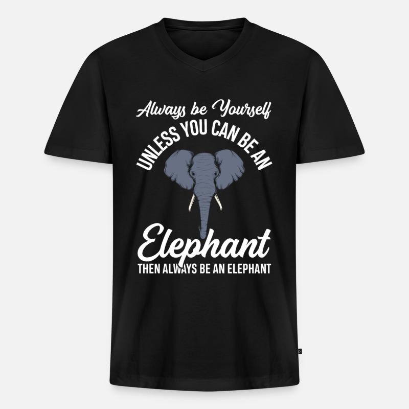 Elefant Spruch - Männer Premium Bio T-Shirt mit V-Ausschnitt - Schwarz