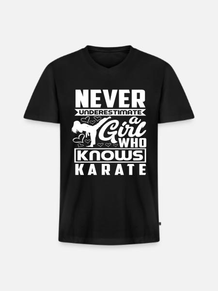 Karate Mädchen Geschenk - Männer Premium Bio T-Shirt mit V-Ausschnitt - Schwarz