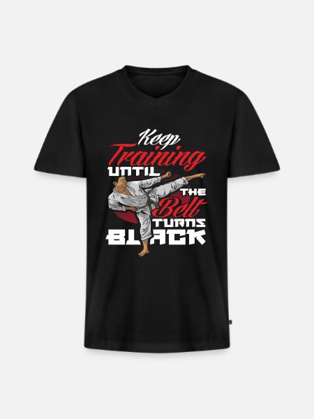 Karate Martial Arts Training - Men's Premium Organic T-shirt with V-neck - black