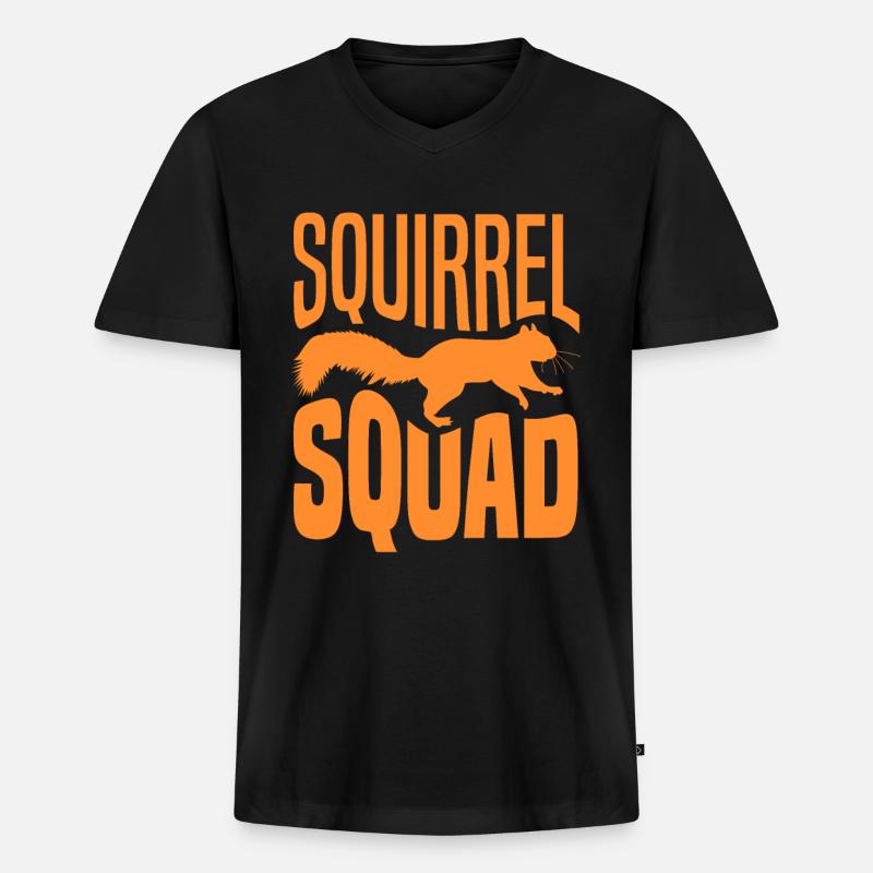 Eichhörnchen Team - Männer Premium Bio T-Shirt mit V-Ausschnitt - Schwarz