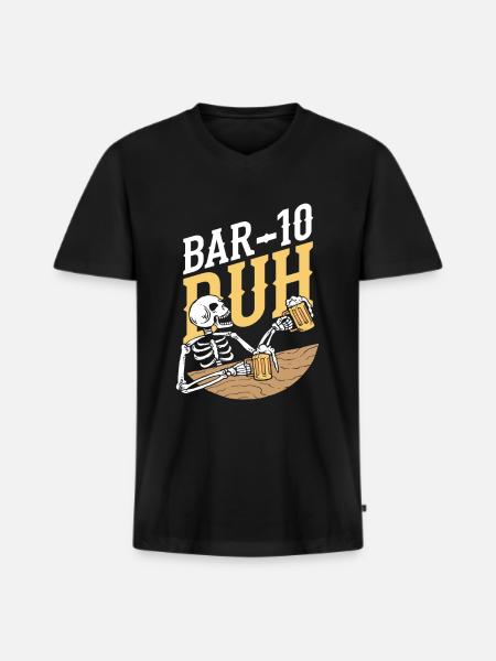 Bartender Skeleton - Men's Premium Organic T-shirt with V-neck - black
