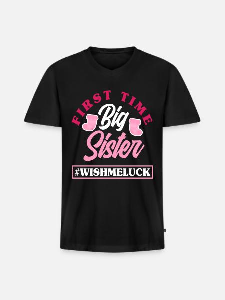 Girls Sister Siblings - Men's Premium Organic T-shirt with V-neck - black