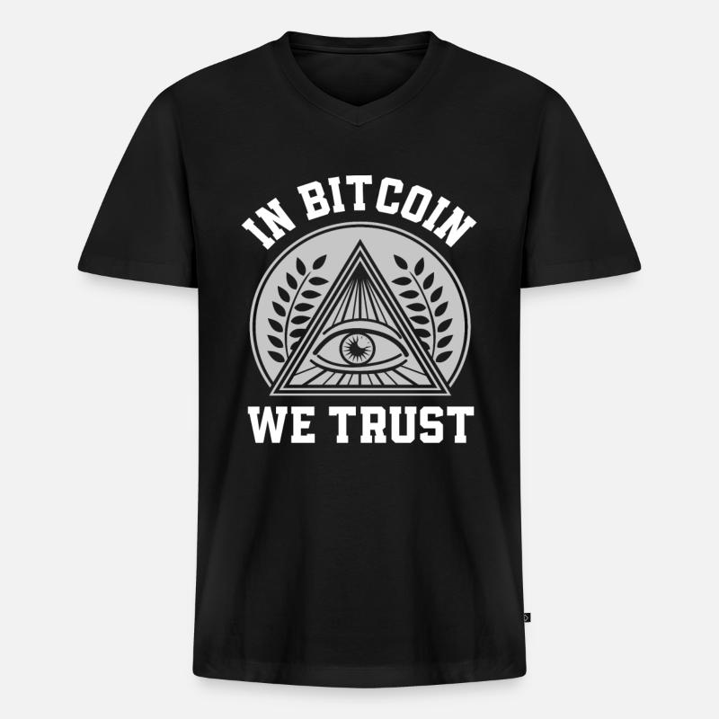 Bitcoin Cryptocurrency Gift CryptoTrader - Men's Premium Organic T-shirt with V-neck - black