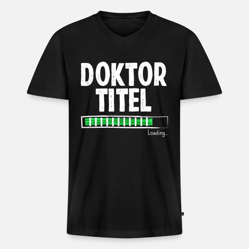 Doktortitel Lädt - Männer Premium Bio T-Shirt mit V-Ausschnitt - Schwarz