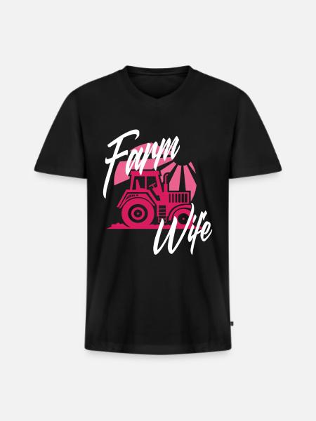 Farmer Farmer Farmer Wife - Men's Premium Organic T-shirt with V-neck - black