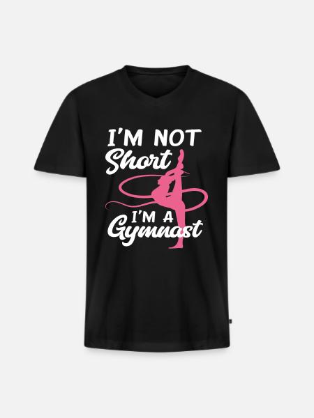 Proud Gymnast Athlete Training Gift - Men's Premium Organic T-shirt with V-neck - black