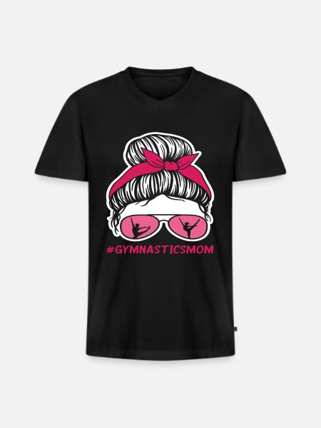 Proud Gymnastics Mom - Men's Premium Organic T-shirt with V-neck - black