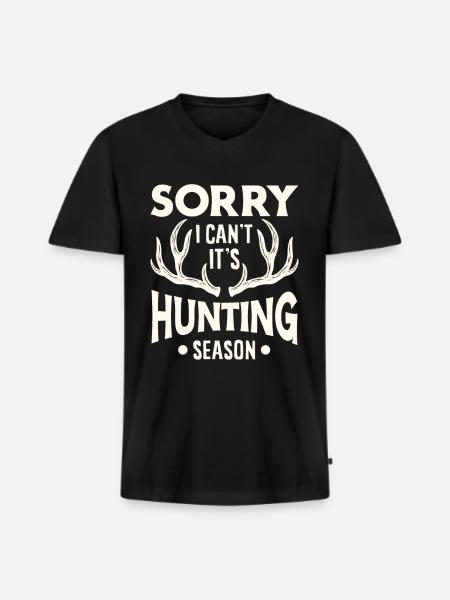 Jagen Jäger Jagdsaison Geschenk - Männer Premium Bio T-Shirt mit V-Ausschnitt - Schwarz