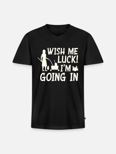 Funny school janitor cleaning - Men's Premium Organic T-shirt with V-neck - black