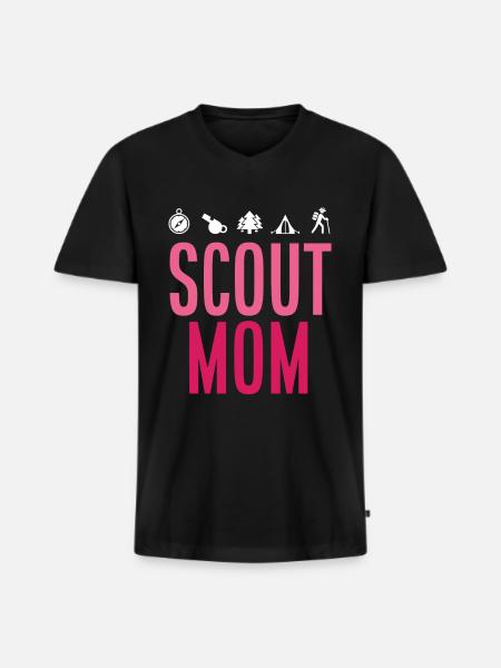 Scout Mom - Men's Premium Organic T-shirt with V-neck - black