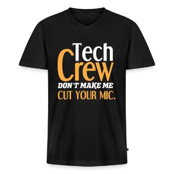 Theatre Technician Crew - Men's Premium Organic T-shirt with V-neck - black - Front - Nico (187cm)