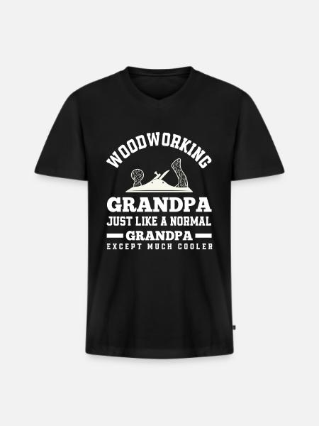 Holzarbeiter Opa - Männer Premium Bio T-Shirt mit V-Ausschnitt - Schwarz