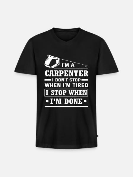 Proud carpenter work profession - Men's Premium Organic T-shirt with V-neck - black