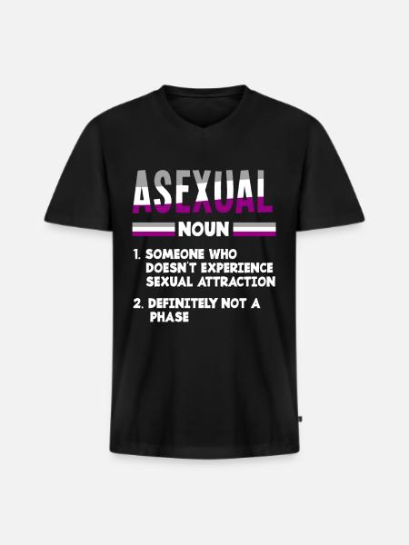 Asexuell Asexualität Outing - Männer Premium Bio T-Shirt mit V-Ausschnitt - Schwarz