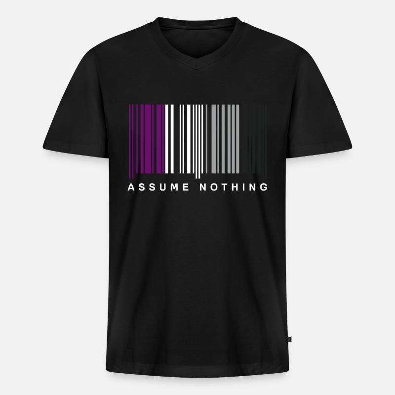 Code à barres asexué - T-shirt encolure en V Premium bio Homme - noir