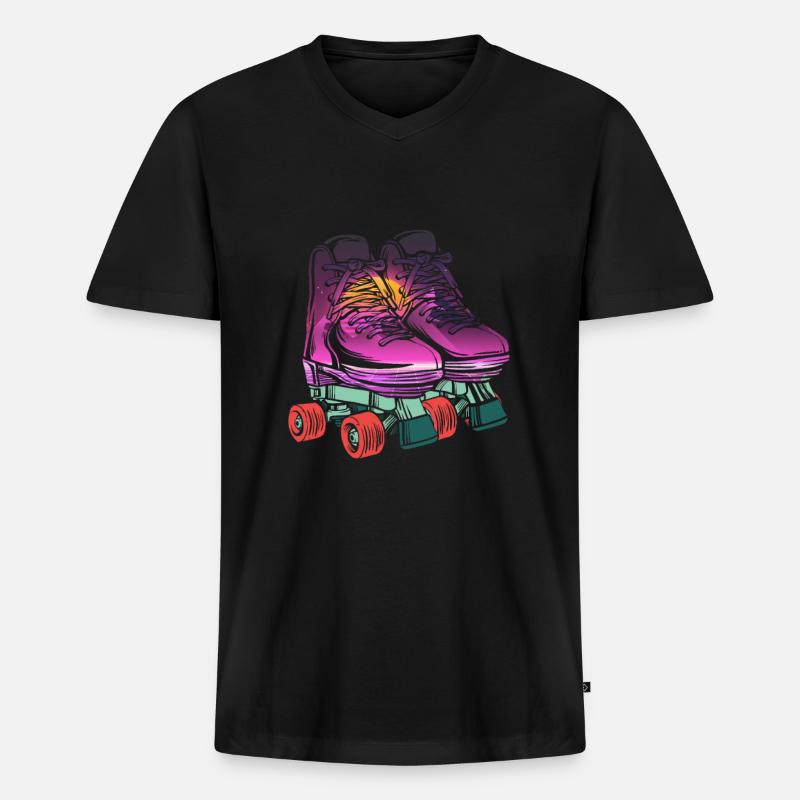Rollerskates Inline-Skater Inline Rollschuhlaufen - Männer Premium Bio T-Shirt mit V-Ausschnitt - Schwarz