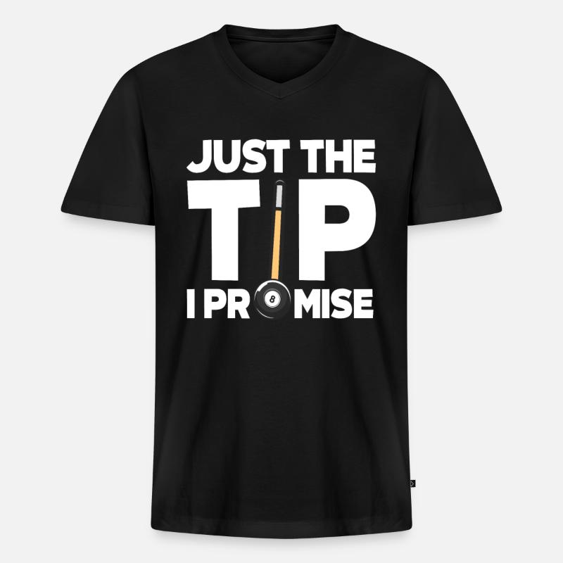 Billard - Männer Premium Bio T-Shirt mit V-Ausschnitt - Schwarz