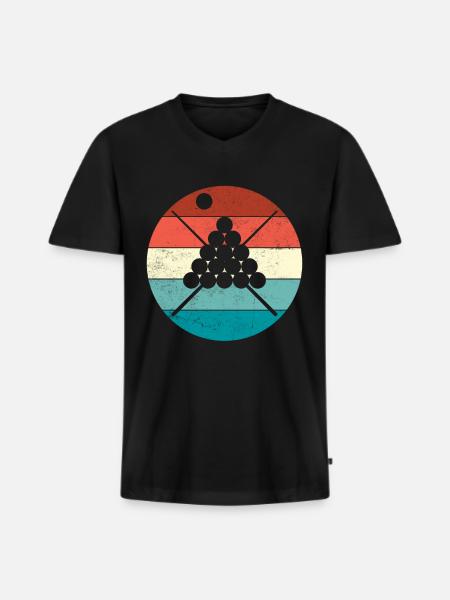 Billard - Männer Premium Bio T-Shirt mit V-Ausschnitt - Schwarz