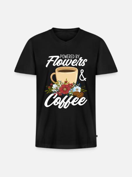 Flower Coffee Floristry Florist Florist - Men's Premium Organic T-shirt with V-neck - black