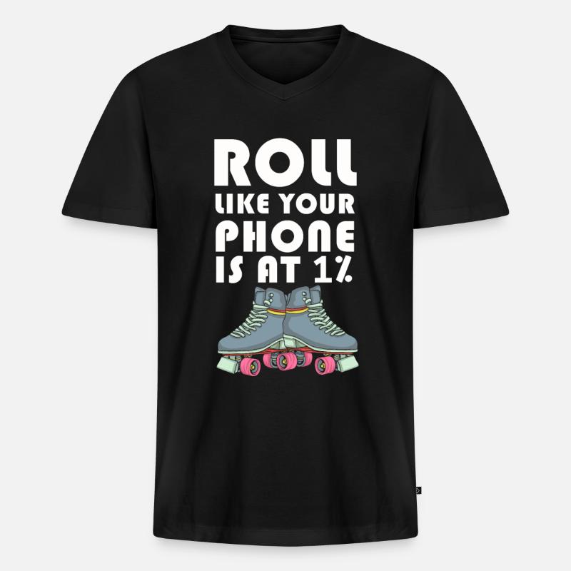 Inline Skater - Männer Premium Bio T-Shirt mit V-Ausschnitt - Schwarz