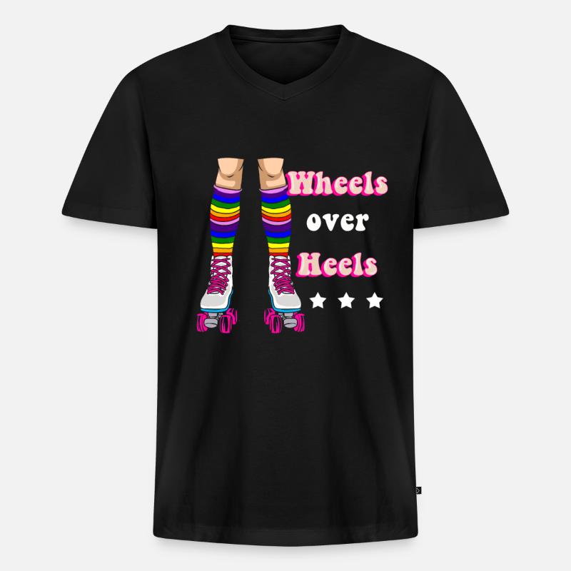 Rollerskates Inline-Skater Inline Rollschuhlaufen - Männer Premium Bio T-Shirt mit V-Ausschnitt - Schwarz