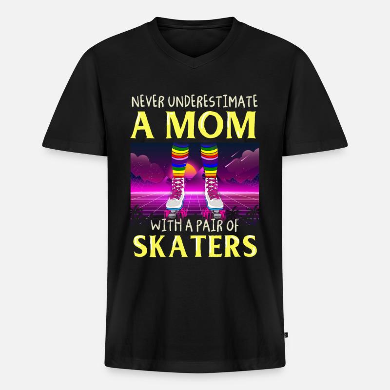 Inline Skater - Männer Premium Bio T-Shirt mit V-Ausschnitt - Schwarz