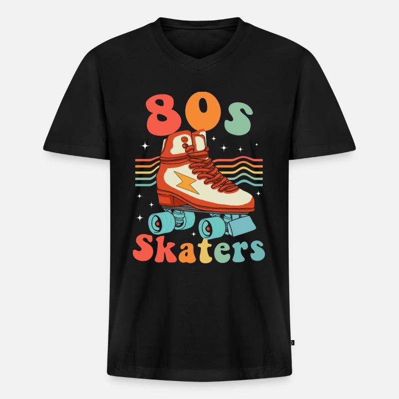 Rollerskates Inline-Skater Inline Rollschuhlaufen - Männer Premium Bio T-Shirt mit V-Ausschnitt - Schwarz