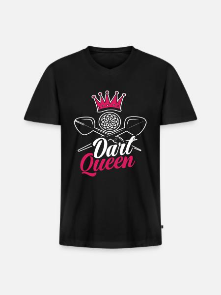 Dart Queen - Männer Premium Bio T-Shirt mit V-Ausschnitt - Schwarz