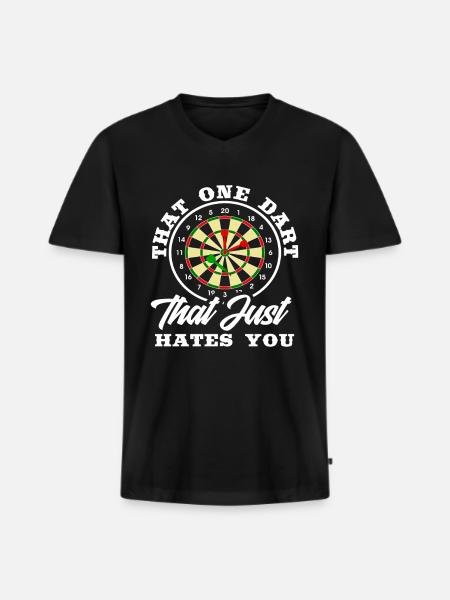 Dart Dart Dart Player Gift - Men's Premium Organic T-shirt with V-neck - black