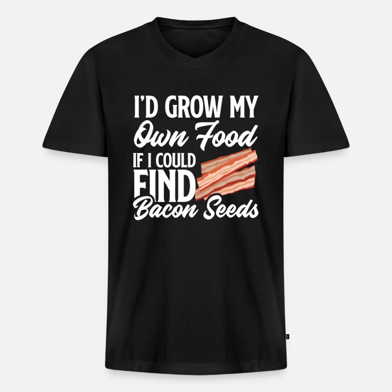 Bacon - Männer Premium Bio T-Shirt mit V-Ausschnitt - Schwarz