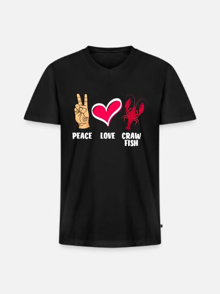 Lobsters Peace Love - Men's Premium Organic T-shirt with V-neck - black