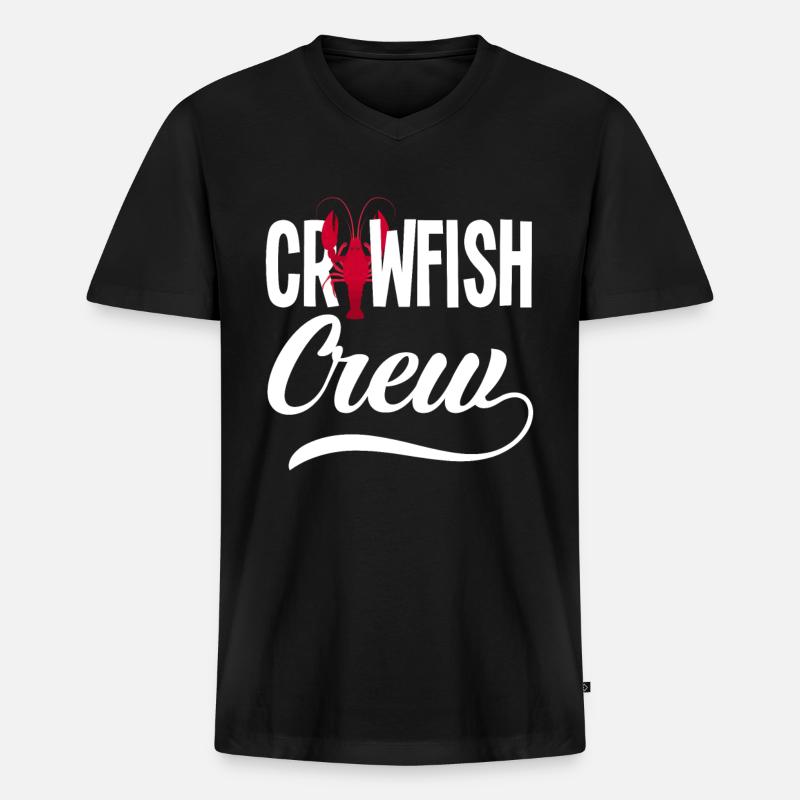 Langusten Team - Männer Premium Bio T-Shirt mit V-Ausschnitt - Schwarz