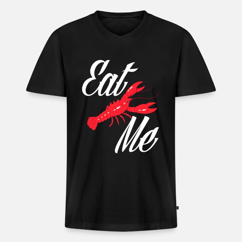 Langusten Ess Mich - Männer Premium Bio T-Shirt mit V-Ausschnitt - Schwarz
